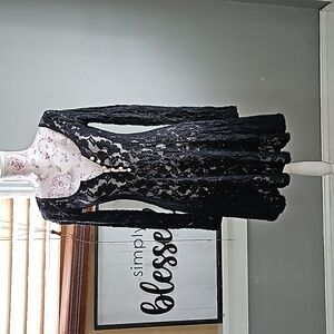 BETSY JOHNSON VINTAGE BLACK DRESS BUTTON LONG SLEEVE DRESS SIZE P (FITS MOST)